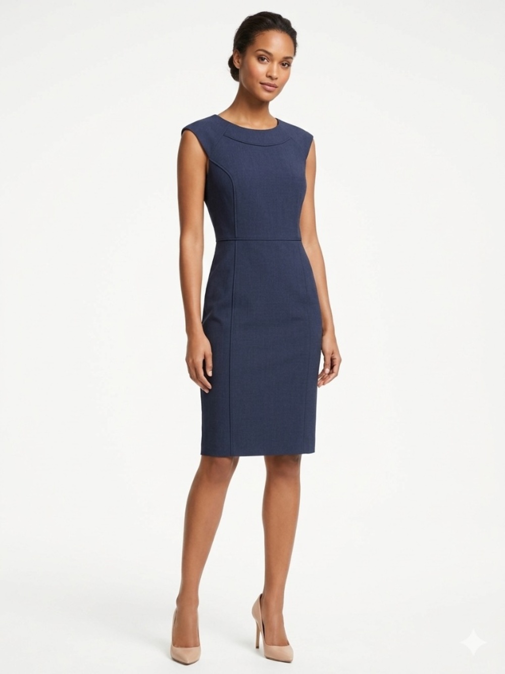 The Limited Navy Blue Tailored Bi-Stretch Sheath Dress Size 00
